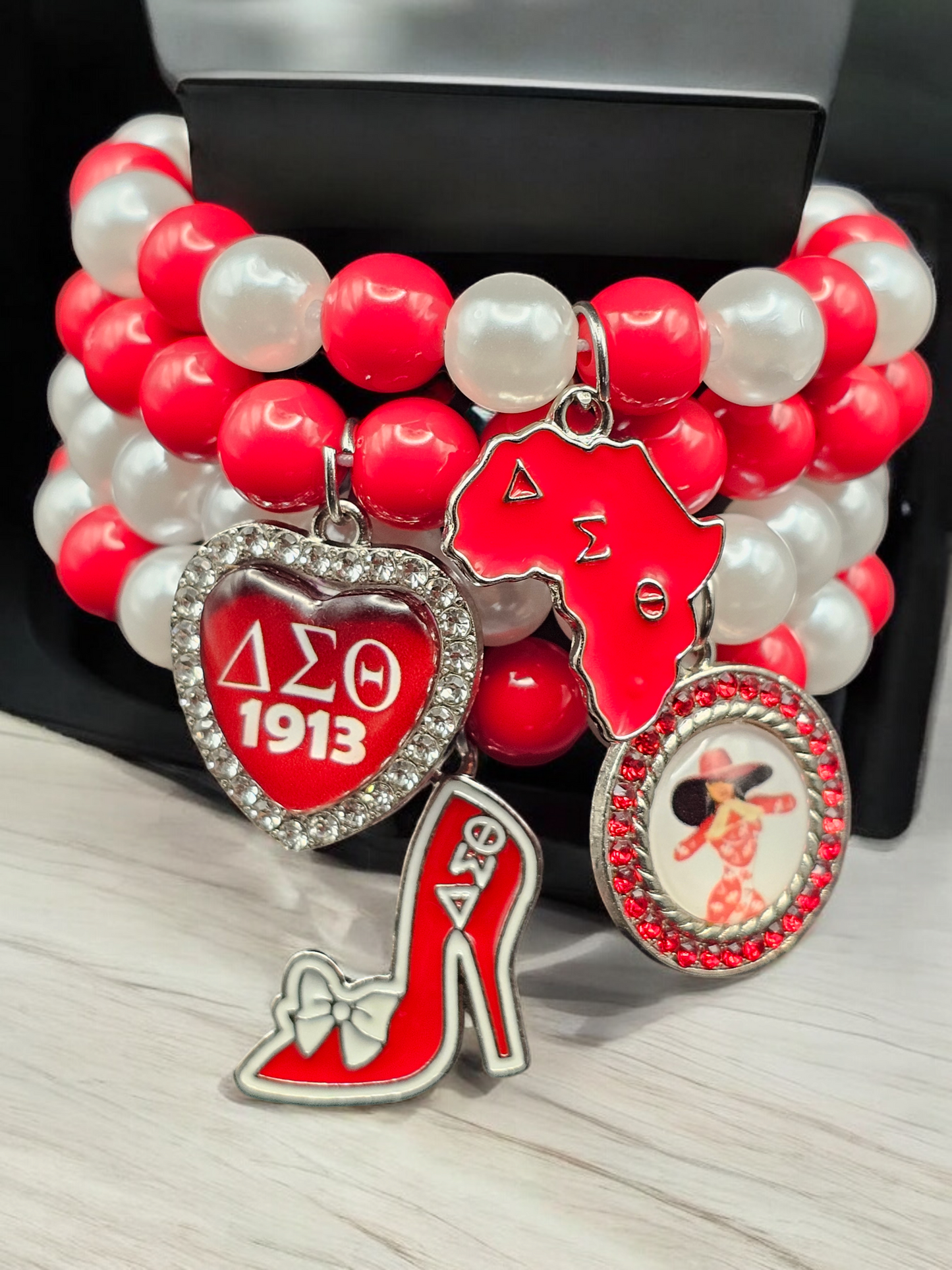 Delta Sigma Theta stackable bracelets