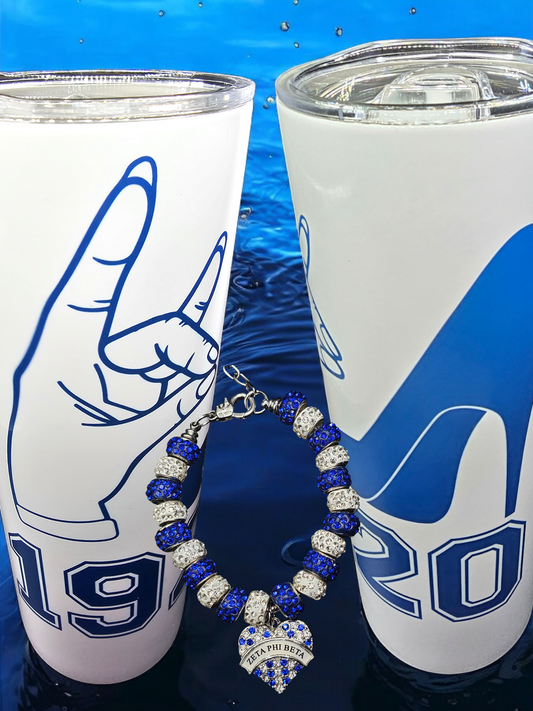 Zeta Phi Beta tumbler/bracelet set