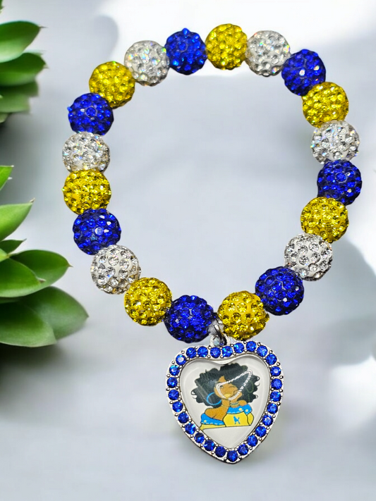 SIGMA GAMMA RHO ROYALTY HEART GIRL CHARM BRACELET