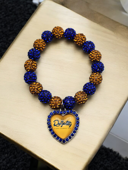 SIGMA GAMMA RHO ROYALTY HEART CHARM BRACELET